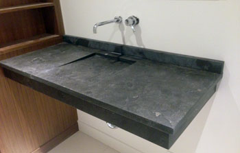 Limestone vanity