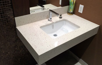 commercial granite floating vanity