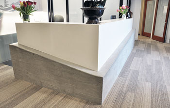 commercial stone reception desk